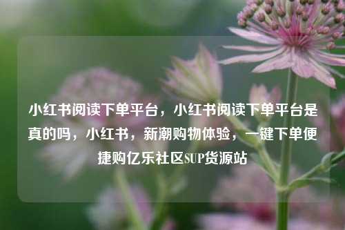 小红书阅读下单平台	，小红书阅读下单平台是真的吗，小红书，新潮购物体验，一键下单便捷购亿乐社区SUP货源站  第1张