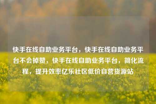 快手在线自助业务平台，快手在线自助业务平台不会掉赞，快手在线自助业务平台，简化流程	，提升效率亿乐社区低价自营货源站  第1张
