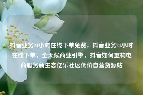 抖音业务24小时在线下单免费，抖音业务24小时在线下单，全天候商业引擎	，抖音如何重构电商服务新生态亿乐社区低价自营货源站  第1张